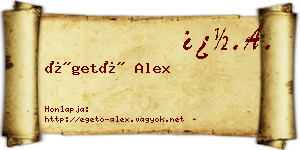 Égető Alex névjegykártya